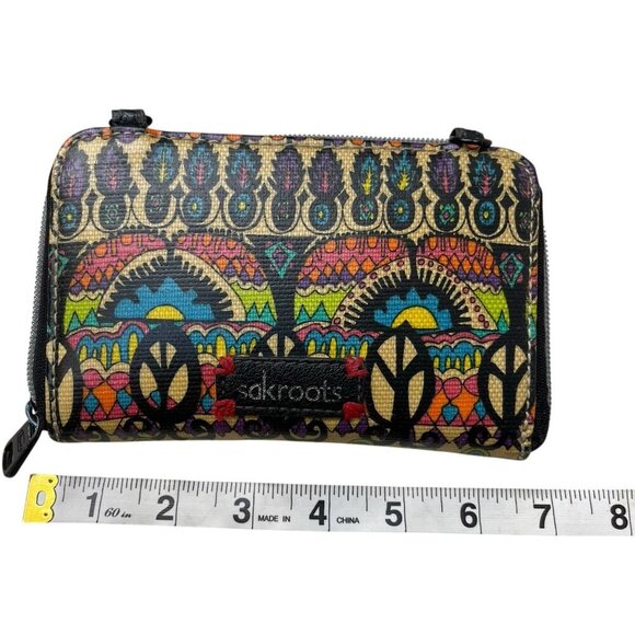 Sakroots Wallet Clutch Boho Abstract Design Multicolor 7x4 Multi pocket - Picture 7 of 9